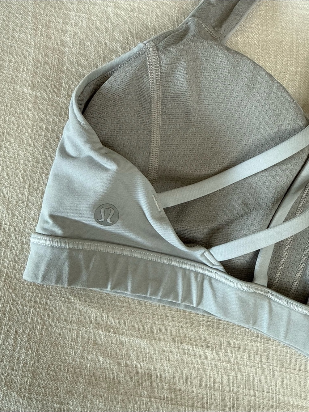 lululemon athletica Light Gray Strappy Sports Bra